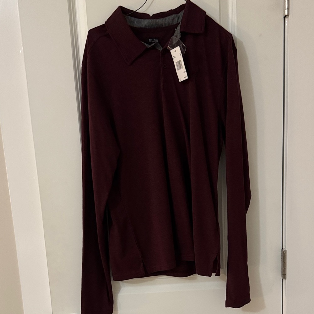Buffalo David Bitton Men's Deep Maroon Polo